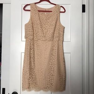 JCrew nude Lace Dress size 10